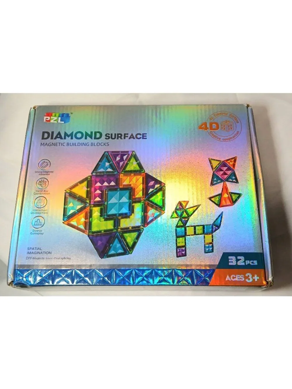 Diamond Surface Magnetic Cubes 32 Pieces New Sealed